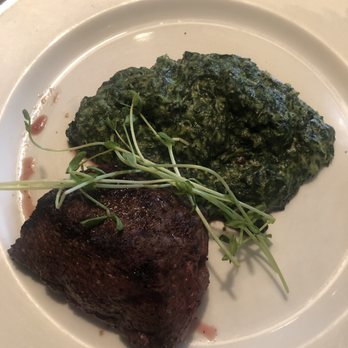 Pacific Dining Car - Dine la course 2: Baseball steak with cream spinach - Steakhouses Near Me - Los Angeles, California