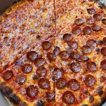 Chrissy's Pizza - Half pepperoni half plain - Pizza Near Me - Brooklyn, New York Chrissy's Pizza - Half pepperoni half plain - Pizza Near Me - Brooklyn, New York