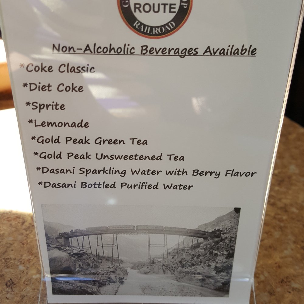 Georgetown Loop Railroad - Complimentary Parlor beverage menu - Museums Near Me - Georgetown, Colorado Georgetown Loop Railroad - Complimentary Parlor beverage menu - Museums Near Me - Georgetown, Colorado