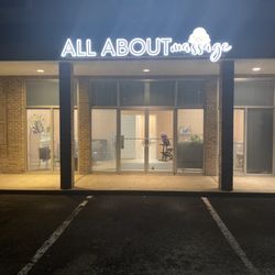All About Massage - Our store front and logo