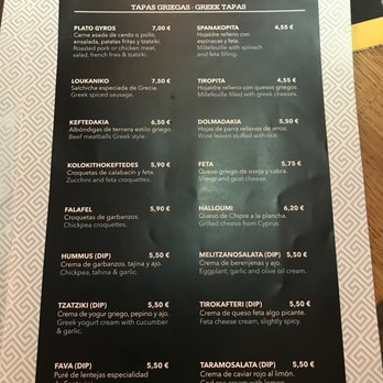 Dionisos - Menu - Greek Near Me - Barcelona, B
