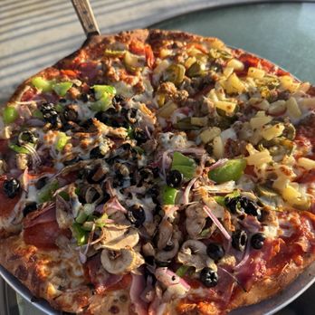Luigi's Pizza - Half and half (Supreme and Combo pizza) - Pizza Near Me - Cambria, California