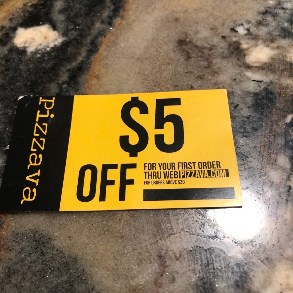 Pizzava - a $ 5 off sign on a marble countertop - Pizza Near Me - Carson City, Nevada Pizzava - a $ 5 off sign on a marble countertop - Pizza Near Me - Carson City, Nevada