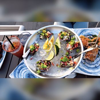 Azul - Oysters with ceviche and a side of elote - Seafood Near Me - Chicago, Illinois