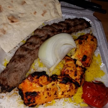 Kabob Hutt - Combo plate chicken & kafta kabob and of course their delicious rice - Persian/Iranian Near Me - Corona, California Kabob Hutt - Combo plate chicken & kafta kabob and of course their delicious rice - Persian/Iranian Near Me - Corona, California