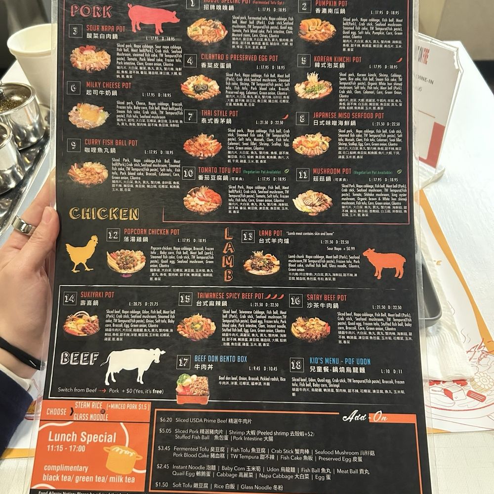 Pot On Fire - menu - Hot Pot Near Me - Eastvale, California Pot On Fire - menu - Hot Pot Near Me - Eastvale, California
