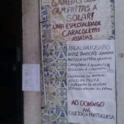 Solar de Alcântara - Pormenor do menu.