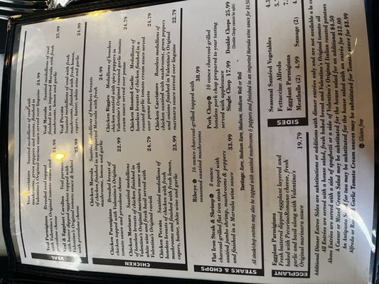 Menu photo 8 Valentino's Eatery Florence, AZ