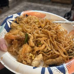 Blue Koi - Pineapple fried rice and chicken pad Thai