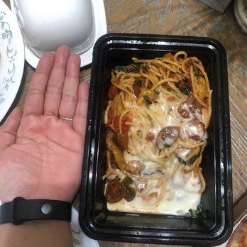Five Restaurant - Look how small the pasta serving is for $23 1/2 of what you get inside the restaurant - Italian Near Me - Fresno, California