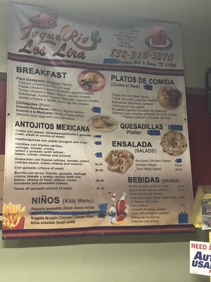 Menu photo 1 Taqueria Los Lira Conroe, TX Menu photo 1 Taqueria Los Lira Conroe, TX