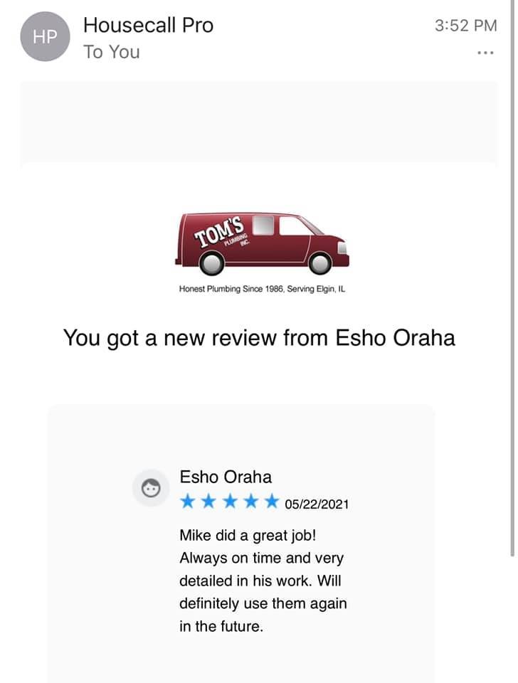 Slide of Tom's Plumbing Inc