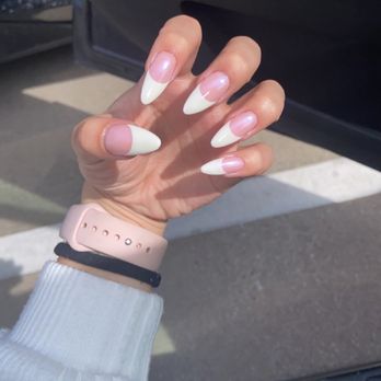 Castle Nail Spa - Iridescent french tips - Nail Salons Near Me - Dallas, Texas