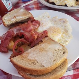 Eggs over easy with bacon Eggs over easy with bacon