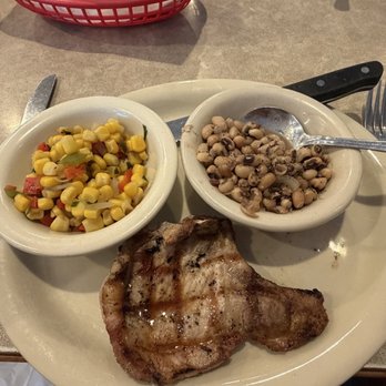 Red Truck Cafe - Grilled pork chop, blackeyed peas and corn relish - Breakfast & Brunch Near Me - Plano, Texas Red Truck Cafe - Grilled pork chop, blackeyed peas and corn relish - Breakfast & Brunch Near Me - Plano, Texas