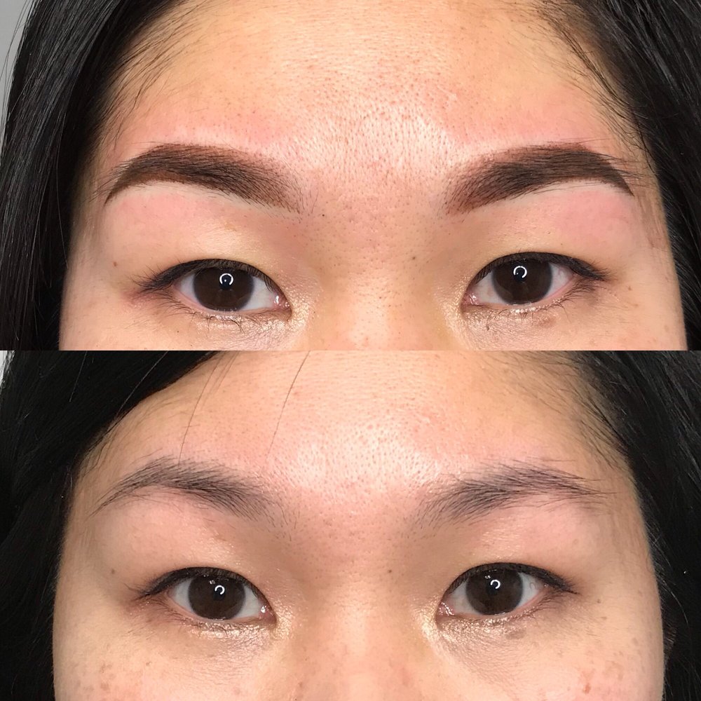 Effortless PMU - Top: right after tattooing / bottom: before - Permanent Makeup Near Me - Alhambra, California Effortless PMU - Top: right after tattooing / bottom: before - Permanent Makeup Near Me - Alhambra, California