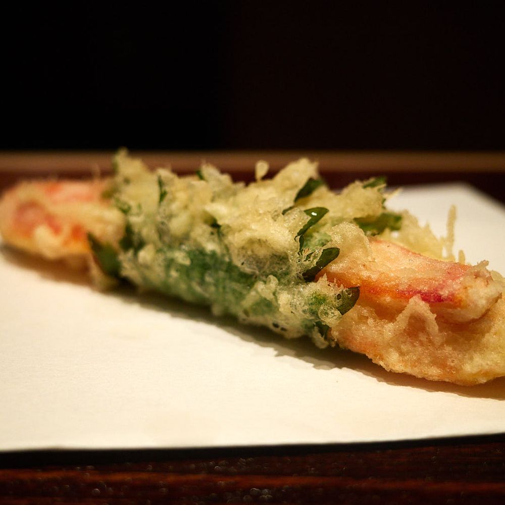 Tempura Ichika - Snow crab w/ shiso - Japanese Near Me - Honolulu, Hawaii