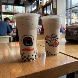 Milk teas with boba.