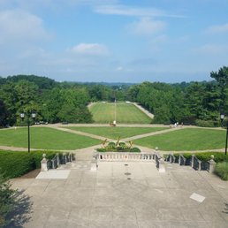View from top of pavillion onto courtyard
