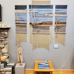 Interfibers Studio Gallery Door County - Lake Michigan Landscape Tapestry by Wendy Carpenter