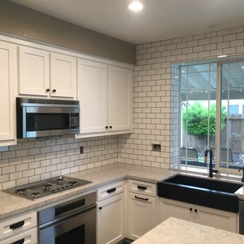 Ben’s Tile and Stone - White subway tile backsplash. - Flooring Near Me - Oakley, California