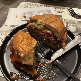 Bareburger - Bayside - Beef, Keri bun, Asiago cheese, bacon jam and ketchup. - Burgers Near Me - New York, New York Bareburger - Bayside - Beef, Keri bun, Asiago cheese, bacon jam and ketchup. - Burgers Near Me - New York, New York