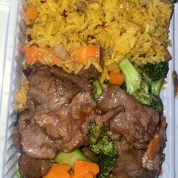 Beef and broccoli with pork Fried Rice