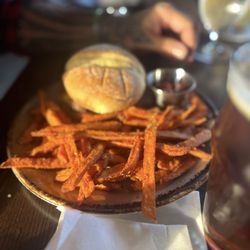 Fireside Lounge - double smash burger + sweet potato fries