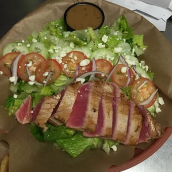 Off The Hook Fish Grill - Ahi tuna salad with wasabi sesame seed dressing - Seafood Near Me - Whittier, California Off The Hook Fish Grill - Ahi tuna salad with wasabi sesame seed dressing - Seafood Near Me - Whittier, California