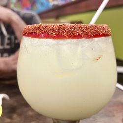 El Dos De Oro Taqueria - Coconut Margarita with tajin rim, my new favorite!