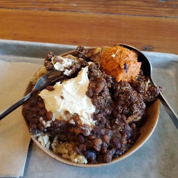 Jamjar Canteen - Brown rice bowl with lentils and beans, cauliflower, original hummus, and red pepper dip! - Lebanese Near Me - Vancouver, British Columbia Jamjar Canteen - Brown rice bowl with lentils and beans, cauliflower, original hummus, and red pepper dip! - Lebanese Near Me - Vancouver, British Columbia