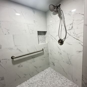 Kryptonite Tile & Stone - Completed shower with new light. - Tiling Near Me - Fresno, California