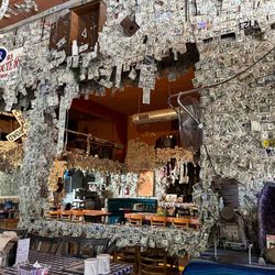 Oatman Hotel - Another divey restaurant/bar decorated in thousands of dollar bills.