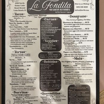 La Fondita - Menu - Mexican Near Me - Round Lake Beach, Illinois