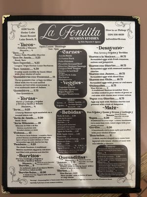 Menu photo 8 La Fondita Round Lake Beach, IL