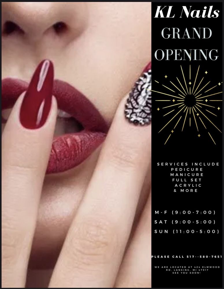 KL NAILS Updated July 2024 424 Elmwood Rd, Lansing, Michigan