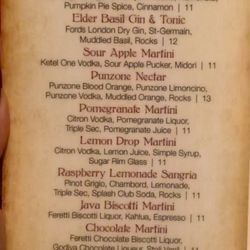 Mesa 46 - Drink menu