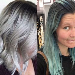 Sola Salon Studios - Melyssa Descovich did my hair. The photo on the left is what she said she would do. I'm on the right, that's how it came out.