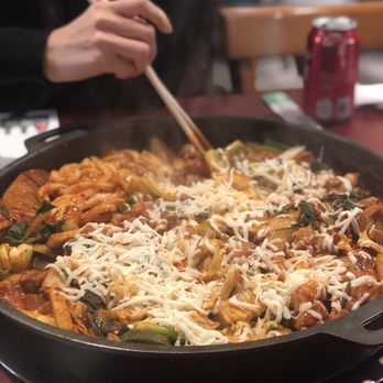 Mapo Chicken - Dakgalbi with cheese topping - Korean Near Me - Los Angeles, California Mapo Chicken - Dakgalbi with cheese topping - Korean Near Me - Los Angeles, California