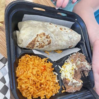 Señor Taco Express - Kids #1 bean and cheese burrito Comes with sides and drink - Food Trucks Near Me - Gilbert, Arizona Señor Taco Express - Kids #1 bean and cheese burrito Comes with sides and drink - Food Trucks Near Me - Gilbert, Arizona