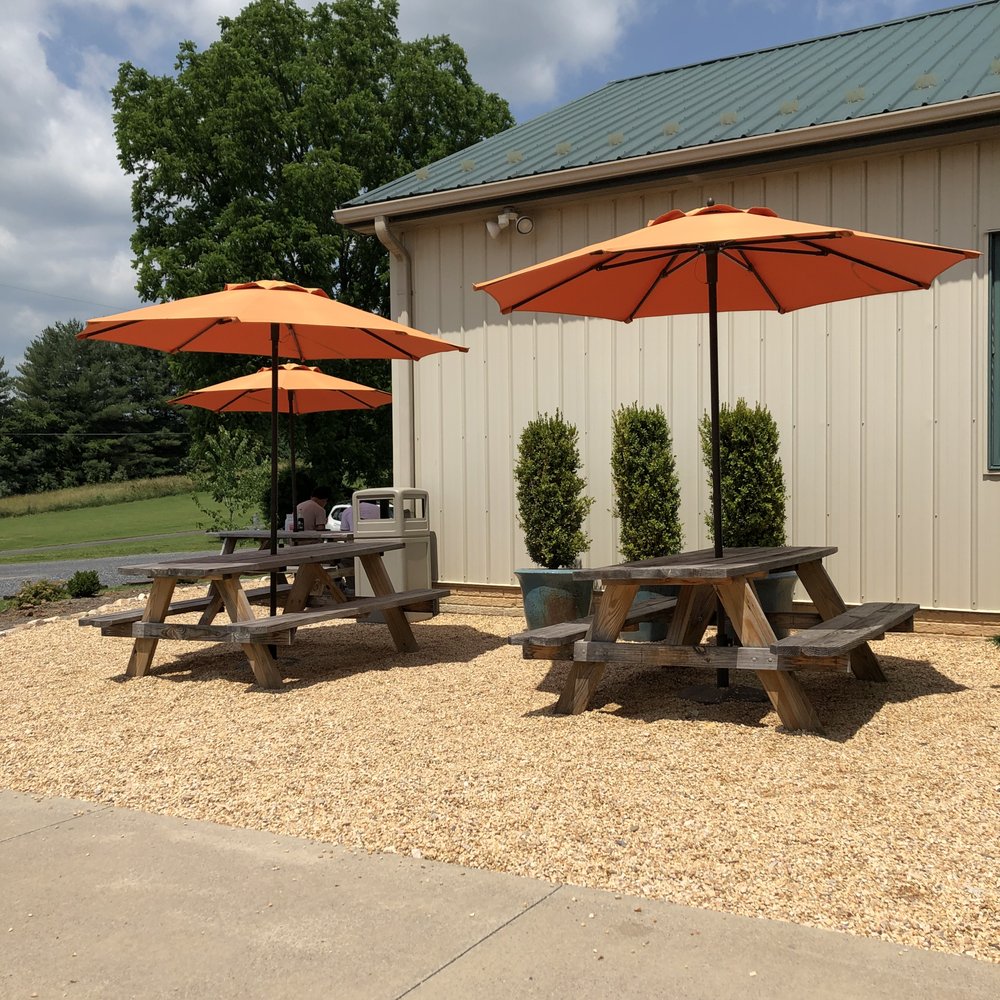 Roadmap Coffeeworks - Outdoor patios have some shade, but it's still hot on a summer day. - Coffee Roasteries Near Me - Lexington, Virginia Roadmap Coffeeworks - Outdoor patios have some shade, but it's still hot on a summer day. - Coffee Roasteries Near Me - Lexington, Virginia