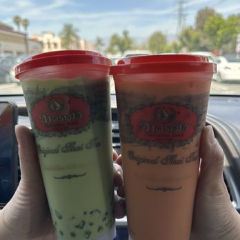 ChaTraMue Original Thai Tea - Thai Green Milk Tea with honey pandan boba and Original Thai Tea (both 70% sugar) - Bubble Tea Near Me - Rosemead, California ChaTraMue Original Thai Tea - Thai Green Milk Tea with honey pandan boba and Original Thai Tea (both 70% sugar) - Bubble Tea Near Me - Rosemead, California