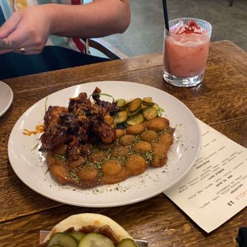 Momona - Spicy friend chicken & waffle and pork belly bao. Both are a amazing. - Ramen Near Me - Chico, California