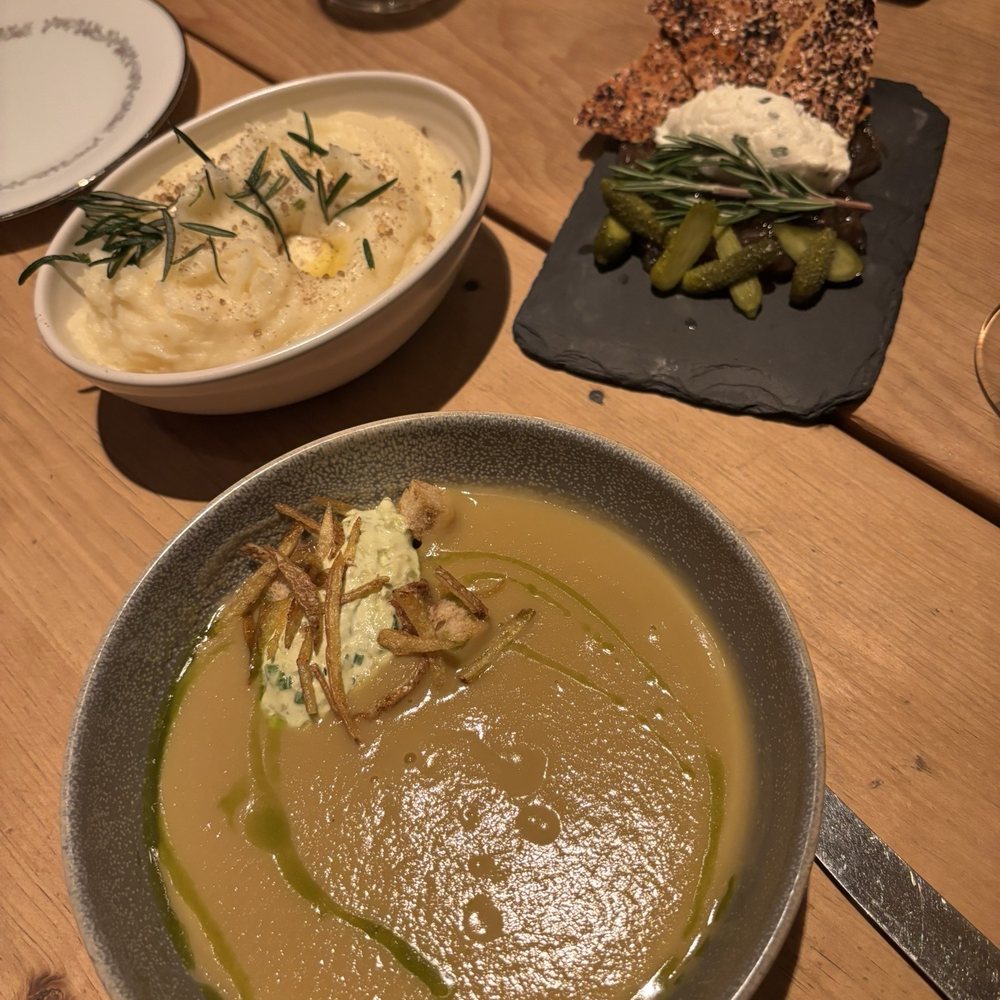 Talula's Garden - Forager Soup, Goat Cheese, Mashed Potatoes - New American Near Me - Philadelphia, Pennsylvania Talula's Garden - Forager Soup, Goat Cheese, Mashed Potatoes - New American Near Me - Philadelphia, Pennsylvania