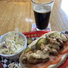 Oyster Po'Boy and an Arch Rock Porter...love their slaw as well.