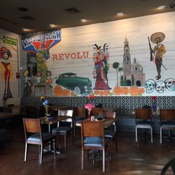 Revolu Modern Taqueria + Bar - Hip atmosphere with a cool taqueria vibe. Had some awesome guacamole, tacos and some house-made Strawberry Cream Mexican Agua.