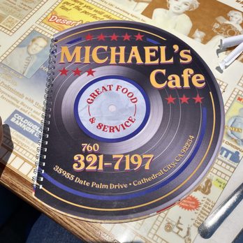 Michael's Cafe - a record on a table - American Near Me - Cathedral City, California Michael's Cafe - a record on a table - American Near Me - Cathedral City, California