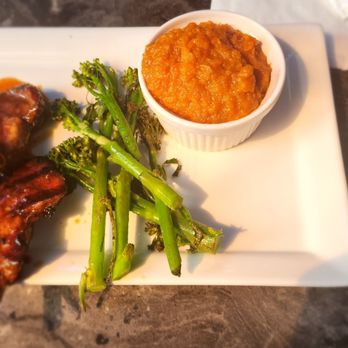 Yo Chef Surf & Turf Smokehouse - Lambchops, mashed sweet potatoes and broccolini - Seafood Near Me - Birmingham, Alabama Yo Chef Surf & Turf Smokehouse - Lambchops, mashed sweet potatoes and broccolini - Seafood Near Me - Birmingham, Alabama