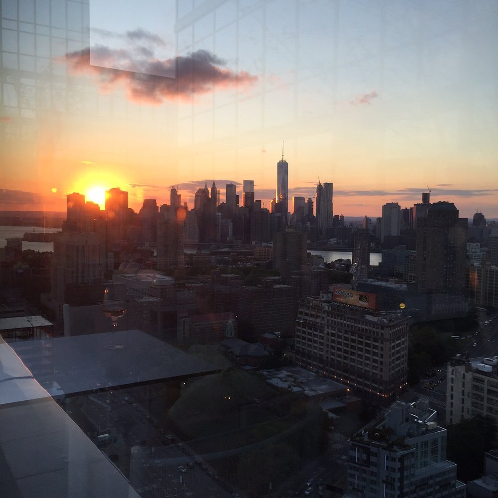 BKLYN AIR - Sunset through the glass on the roof deck, BKLYNAIR - Commercial Real Estate Near Me - Brooklyn, New York