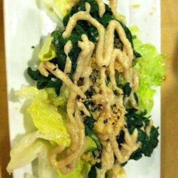 Wasabi Zen - Spinach salad with miso dressing - Japanese Near Me - Olney, Maryland Wasabi Zen - Spinach salad with miso dressing - Japanese Near Me - Olney, Maryland